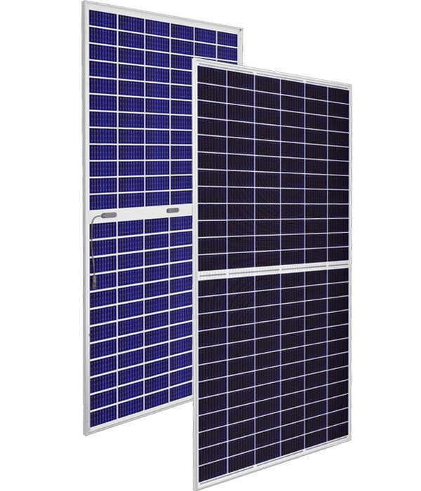 Two solar panels on a white background.