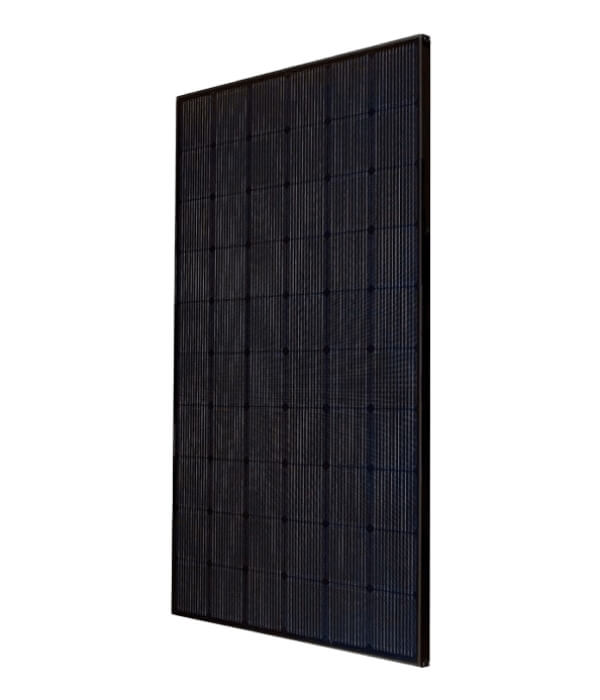 A black solar panel on a white background.