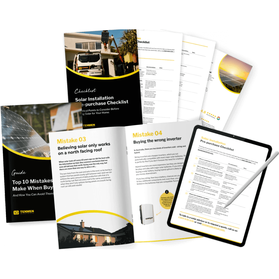 A booklet with a yellow cover and a tablet.