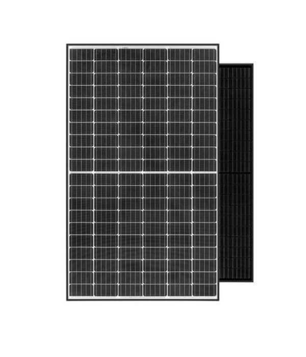 A black solar panel on a white background.