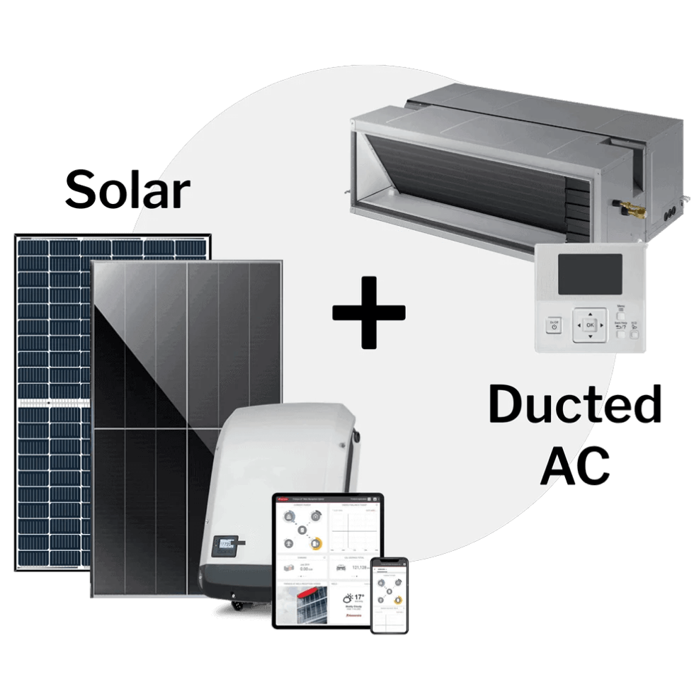 A solar and ductled air conditioning system.