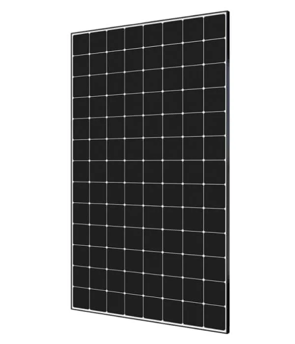 A black solar panel on a white background.