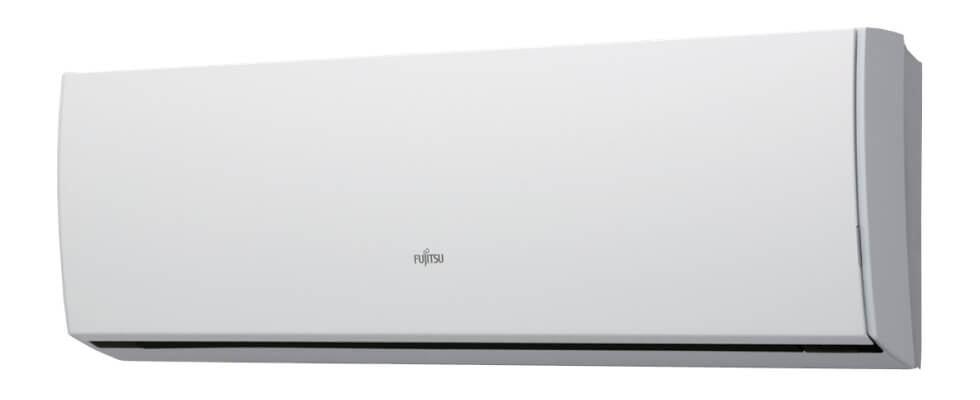 A white wall mounted air conditioner.
