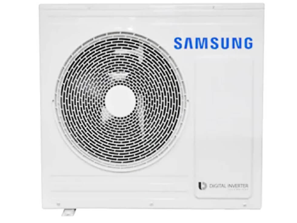 A samsung air conditioner on a white background.