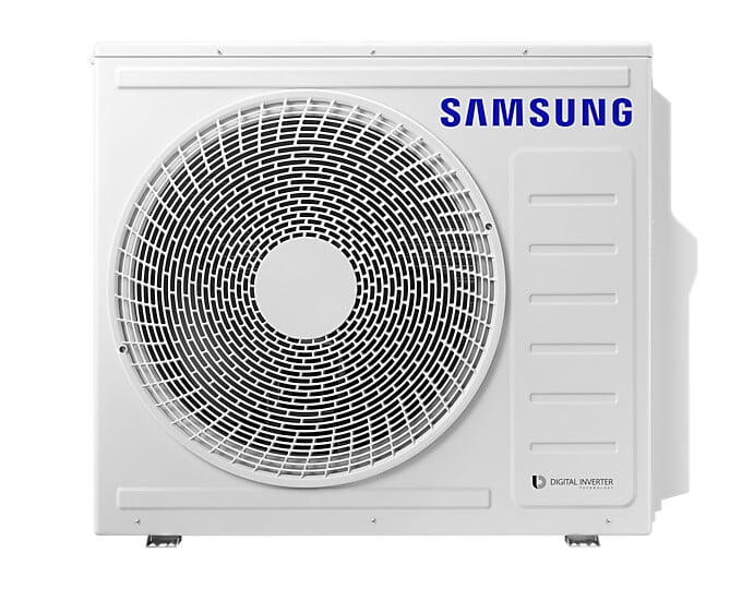 A samsung air conditioner on a white background.